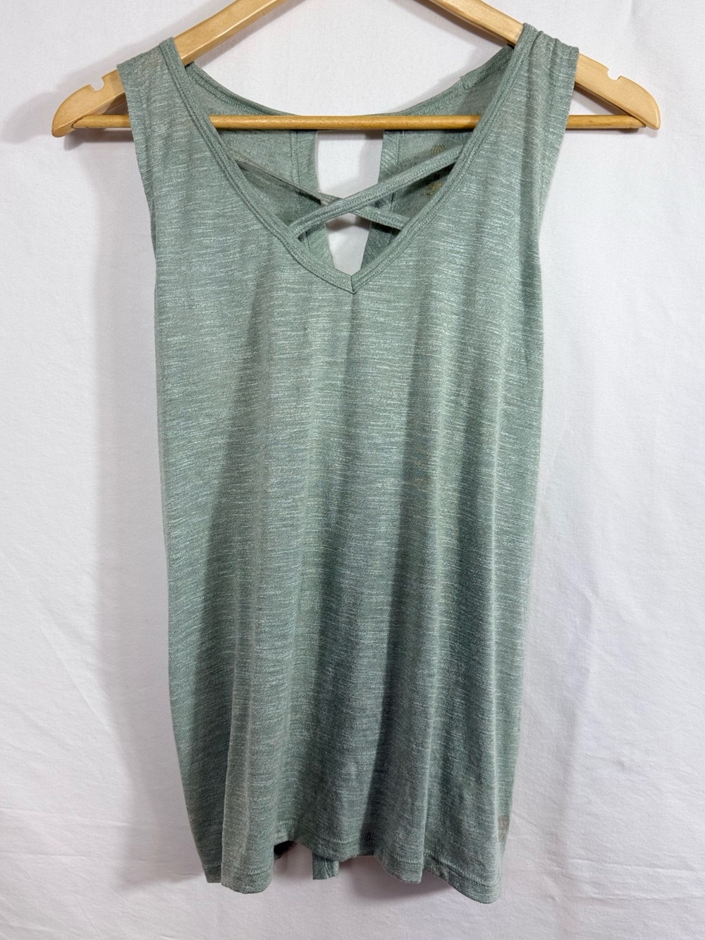 Balance Collection Sage Green Crisscross V-Neck Tank